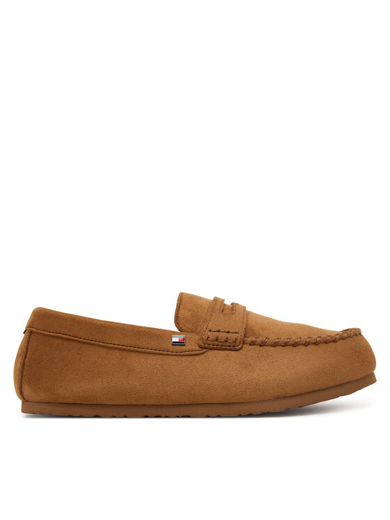 Tommy Hilfiger Tommy Hilfiger Kapcie Hilfiger Driver House Shoe FM0FM06012 Brązowy jasny