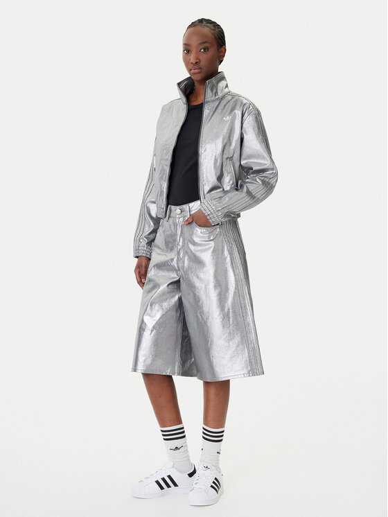 adidas adidas Дънково яке Firebird KD2910 Сребрист Regular Fit