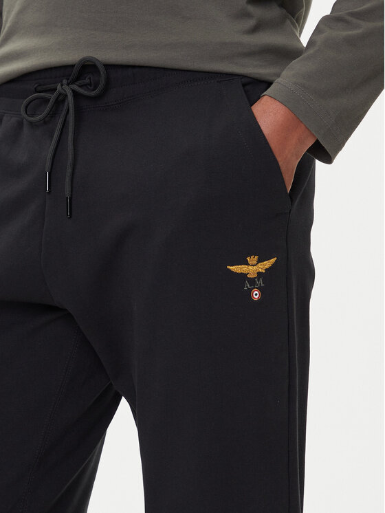 Aeronautica Militare Aeronautica Militare Παντελόνι φόρμας 252PF0872UF00459 Μαύρο Regular Fit