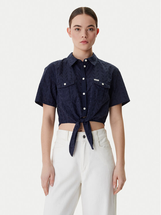 Guess Jeans Guess Jeans Риза W6GHA3 WO331 Тъмносин Regular Fit