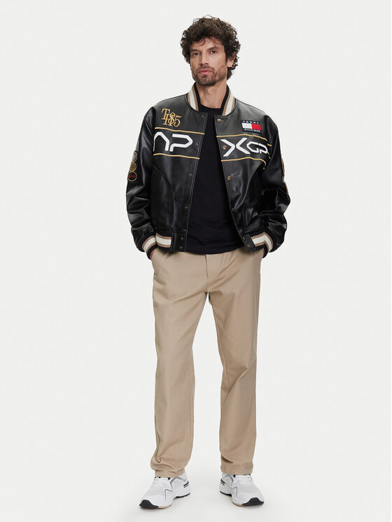 Tommy Hilfiger Tommy Hilfiger Kurtka z imitacji skóry F1 Movie Racing Varsity MW0MW41365 Czarny Regular Fit