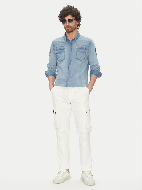 Aeronautica Militare Aeronautica Militare camicia di jeans 251CA1281CT3527 Celeste Regular Fit