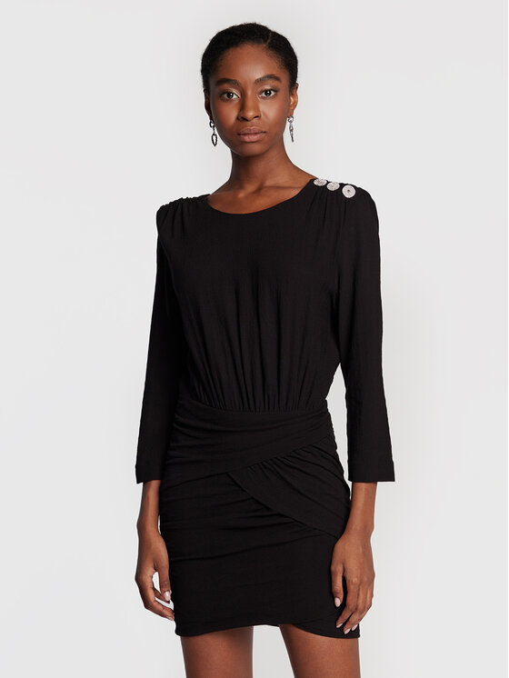 Ba&sh Cocktail obleka Megan 1H22MEGA Črna Slim Fit