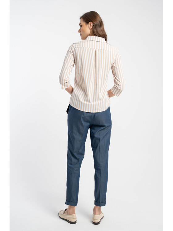 CLICK CLICK Πουκάμισο 10-6853 Μπεζ Classic Fit