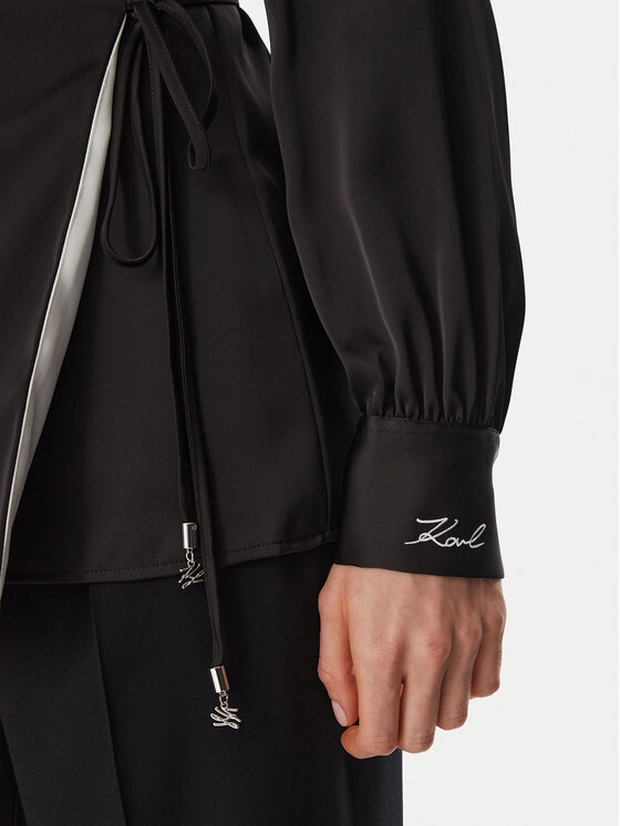 KARL LAGERFELD KARL LAGERFELD Блузка B4W11016 Чорний Regular Fit