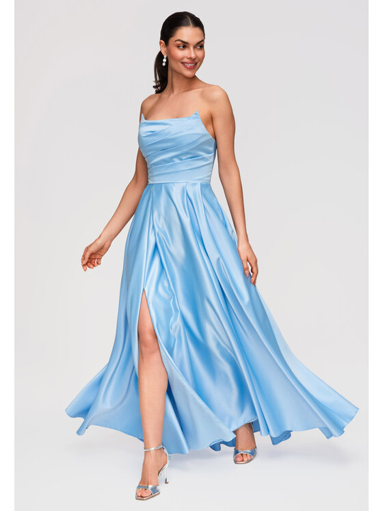 Ombre Ombre Sukienka wieczorowa LA-OM-DLR352 Niebieski A-Line Fit