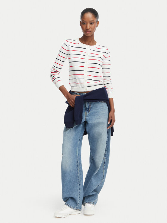 Tommy Jeans Tommy Jeans Kardigāns DW0DW20976 Balts Regular Fit