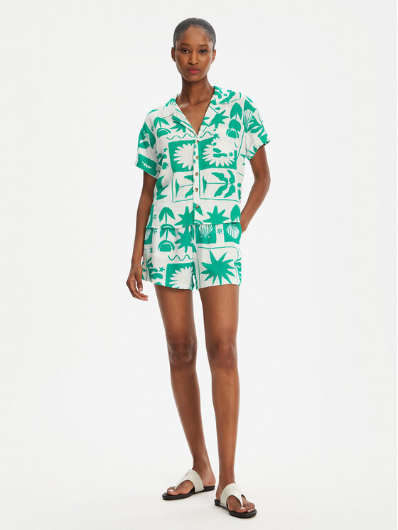 Banana Moon Banana Moon Cămașă Taylor Shellpat MHW67 Verde Loose Fit