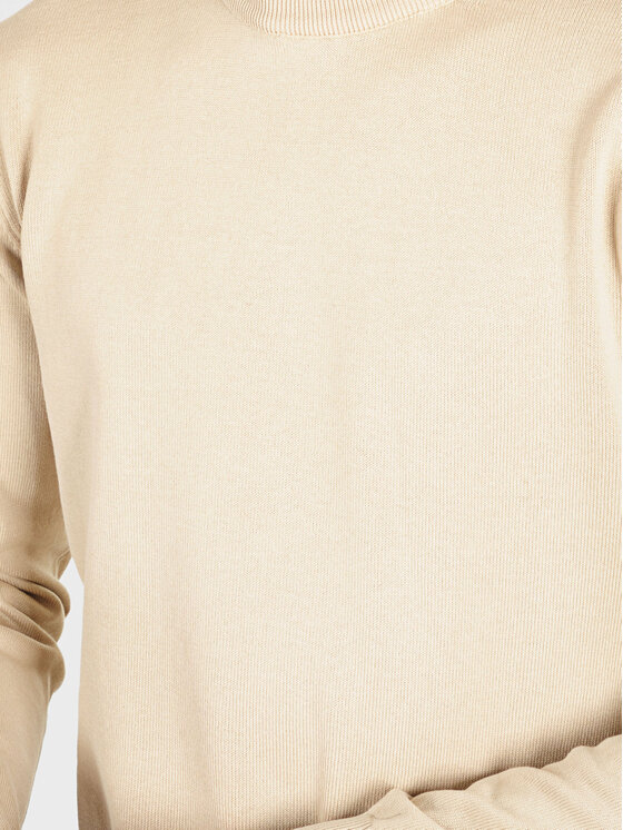 Evenemen Evenemen Sweter Round Neck Beige Beżowy Slim Fit