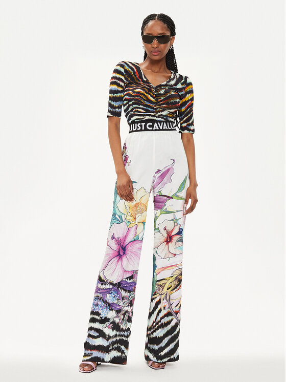 Just Cavalli Just Cavalli Kalhoty z materiálu 76PAA120 Béžová Slim Fit