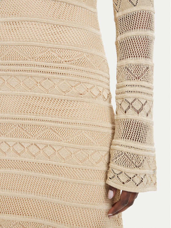 Guess Guess Trikotāžas kleita W5GK48 Z3E22 Bēšs Slim Fit