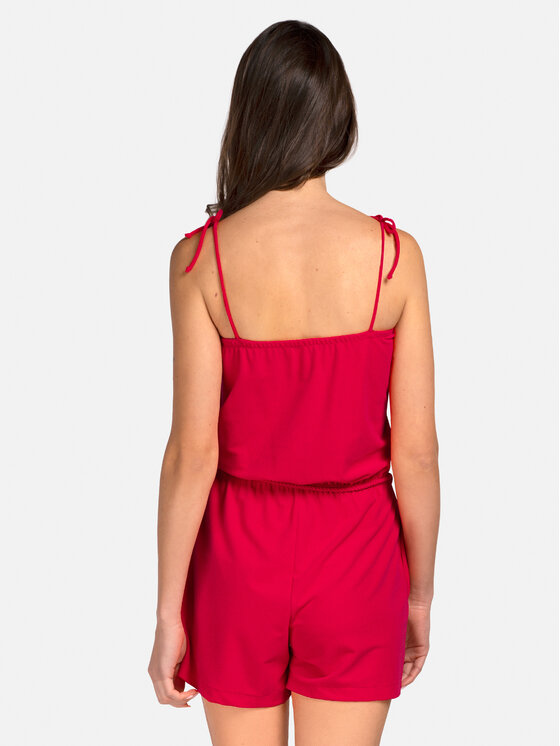 Miss Lou Miss Lou Kombinezon O-RE1-C Czerwony Regular Fit