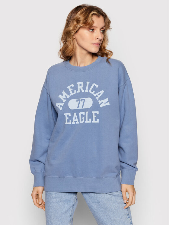 American Eagle Džemperis 045-1457-1638 Mėlyna Relaxed Fit