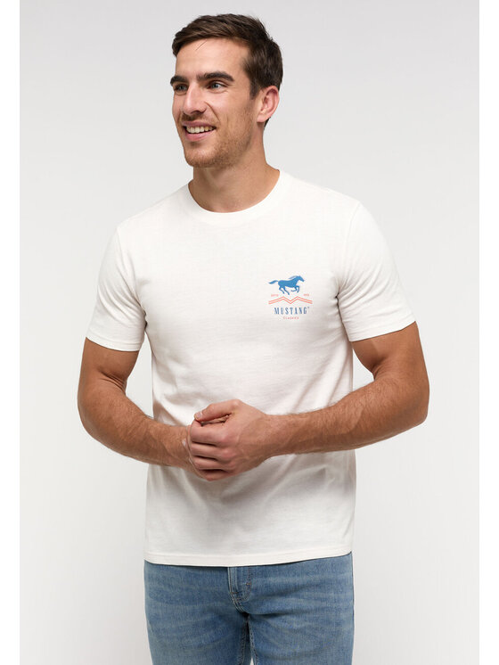 Mustang Mustang T-shirt AUSTIN Bianco Regular Fit