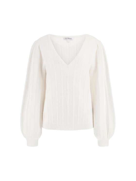 Guess Guess Sweter 169465 Biały Classic Fit