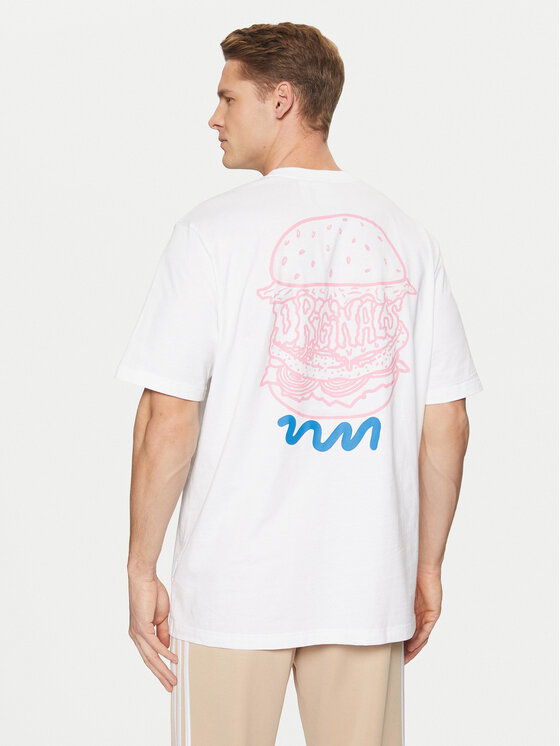 adidas adidas T-krekls Street B JD0677 Balts Loose Fit