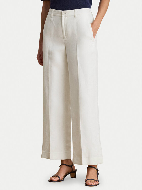 LAUREN RALPH LAUREN LAUREN RALPH LAUREN Szövet nadrág 200P08107001 Fehér Wide Leg