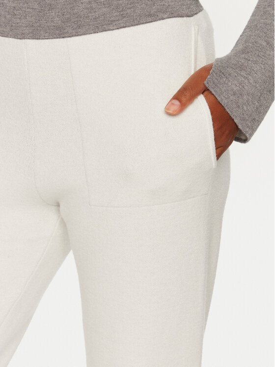 Deha Deha Megztos kelnės D12825 Balta Regular Fit