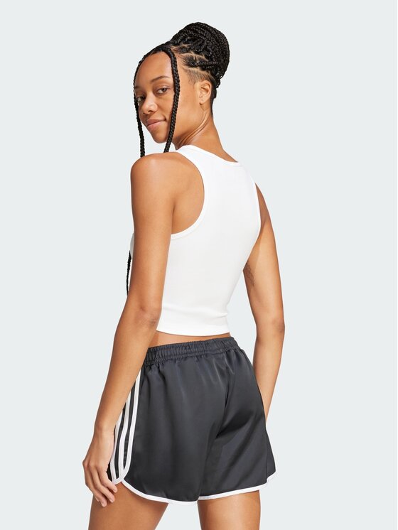 adidas adidas Top Essentials Ribbed Biały Slim Fit