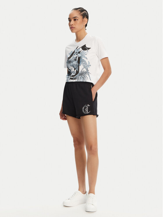 Just Cavalli Just Cavalli Sportske kratke hlače 78PADE08 Crna Loose Fit