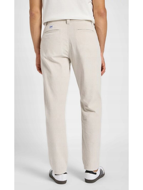 Lee Lee Spodnie materiałowe Relaxed Workwear Chino Biały Chino Fit