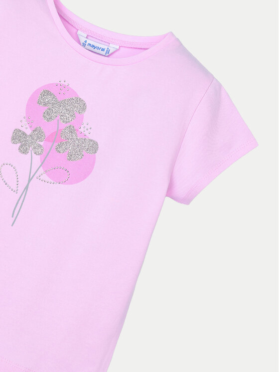 Mayoral Mayoral Тишърт 174 Розов Regular Fit