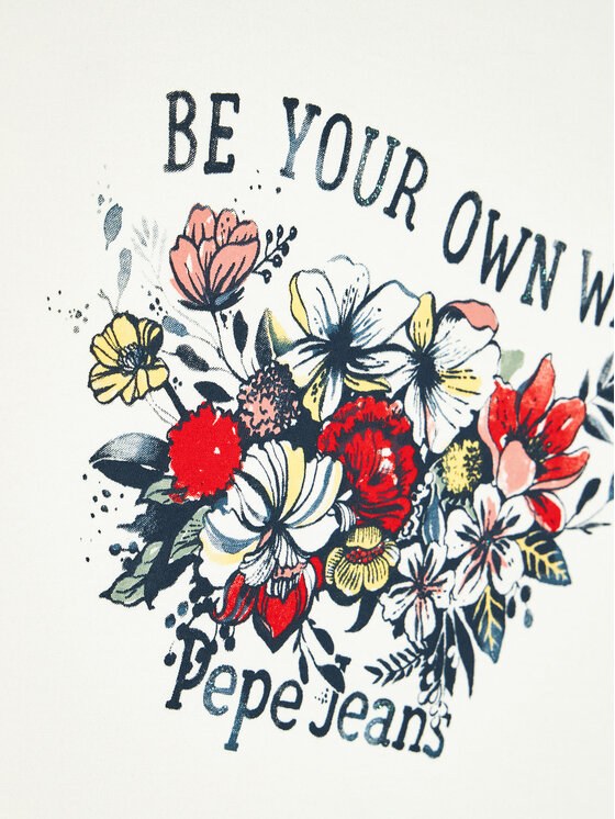 Pepe Jeans Pepe Jeans T-Shirt Celine PG502376 Λευκό Regular Fit