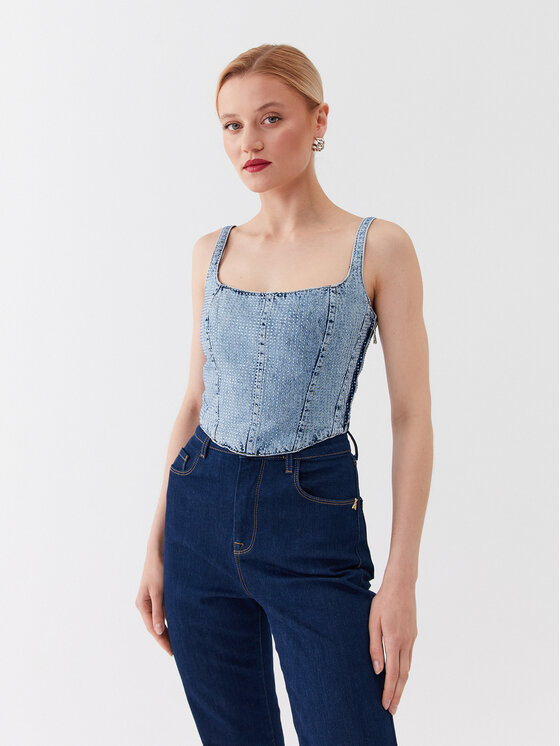 Patrizia Pepe Patrizia Pepe Top 2C1470/D043-C960 Sinine Slim Fit