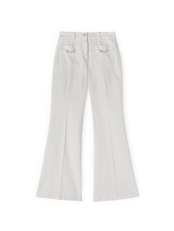 Motivi Motivi Pantaloni di tessuto P701Q004371N011 Bianco Flare Fit