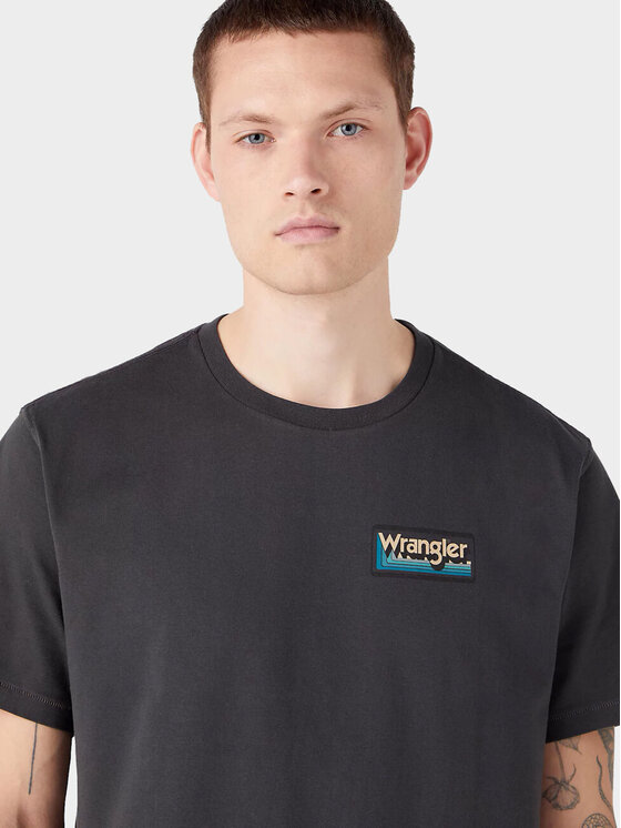 Wrangler Wrangler T-Shirt TEE GRAPHIC Czarny Regular Fit
