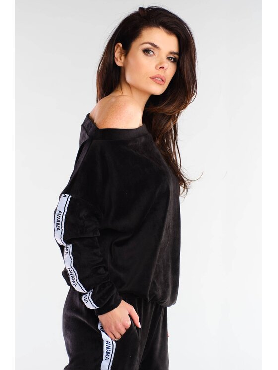 Awama Awama Bluza A408 Czarny Basic Fit