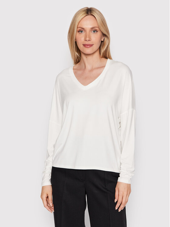 NA-KD Bluza 1100-005418-0001-003 Bela Relaxed Fit