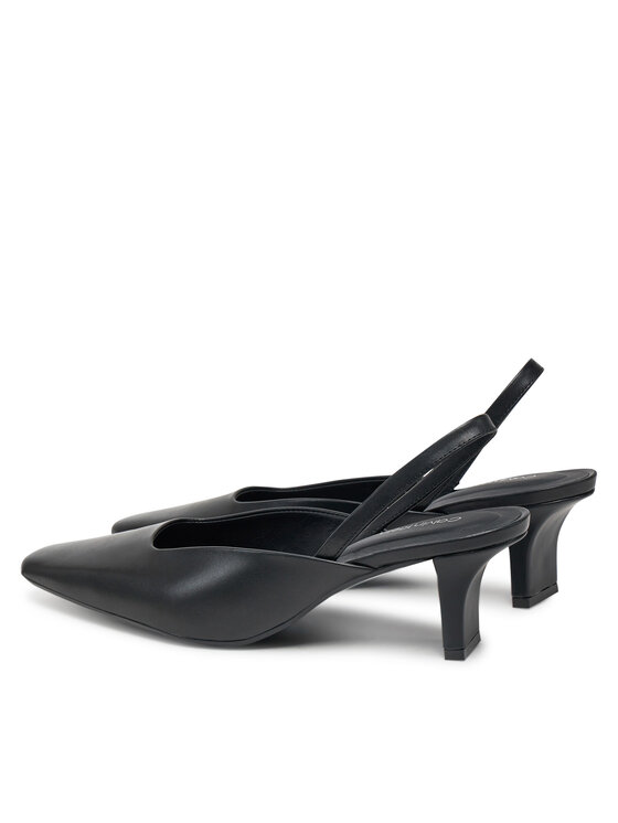 Calvin Klein Calvin Klein Czółenka Heel Mule Pump 50 - Lth HW0HW02551 Czarny