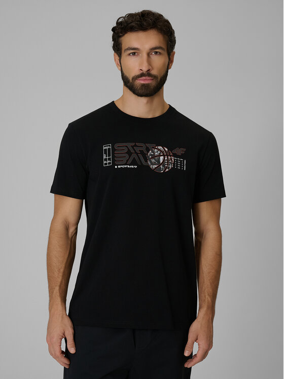 4F 4F T-Shirt ESSENTIAL 2 Czarny Regular Fit