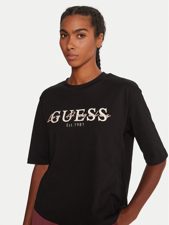 Guess Guess Футболка V5YI02 I3Z14 Чорний Boxy Fit