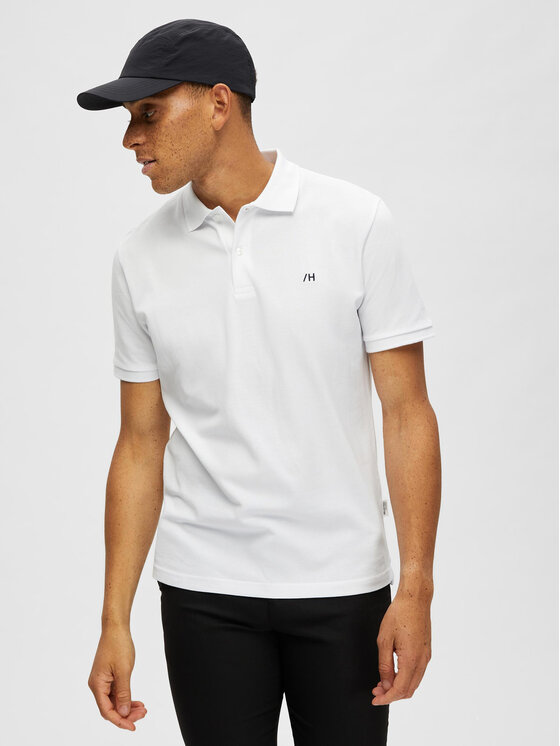 Selected Homme Selected Homme Polo majica 16087839 Bela Regular Fit