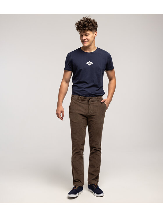 Lee Cooper Lee Cooper Chinosy DREK 4161 Beżowy Straight Fit