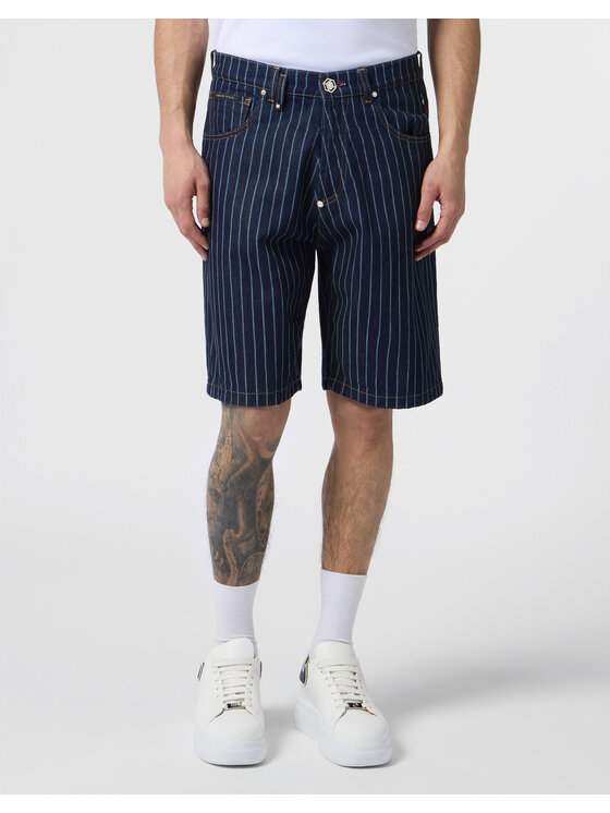 PHILIPP PLEIN PHILIPP PLEIN Szorty jeansowe 30578 Niebieski Regular Fit