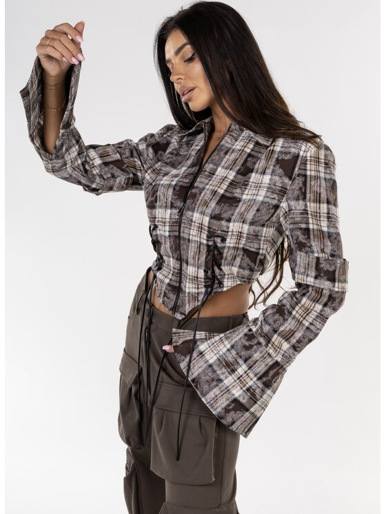 Love Saints Love Saints Koszula L26WF-AT-K03 Brązowy Slim Fit