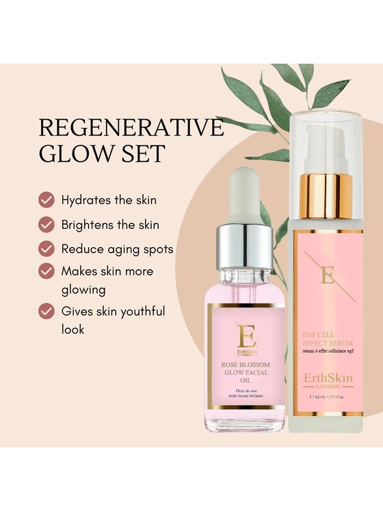 Erthskin London Erthskin London EGF CELL EFFECT + Rozświetlający olejek do twarzy z kwiatu róży Serum