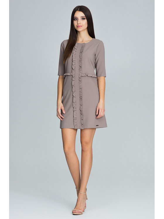 FIGL FIGL Sukienka M618 Brązowy Regular Fit