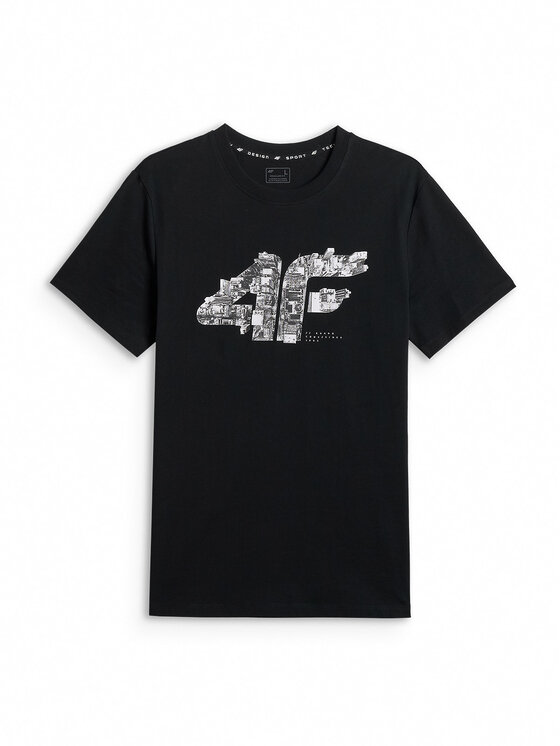4F 4F T-Shirt CITY Czarny Regular Fit