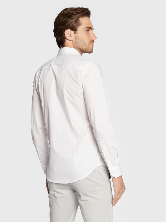 Sisley Sisley Πουκάμισο 5CNX5QL19 Λευκό Slim Fit