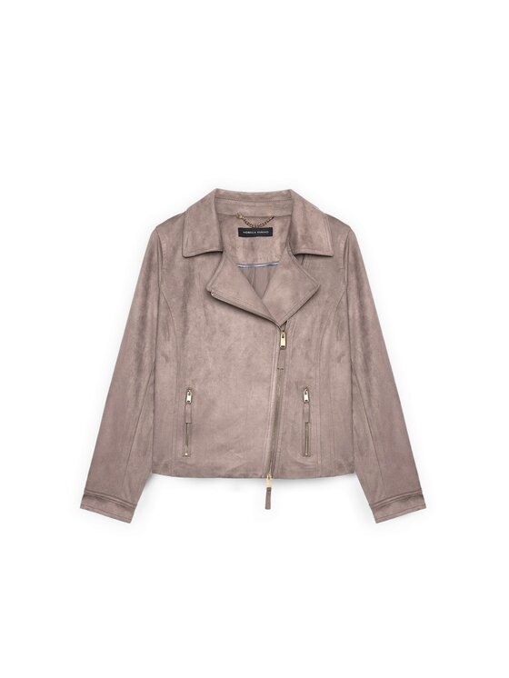 Fiorella Rubino Fiorella Rubino Giacca in similpelle R356T001349N013 Grigio Slim Fit