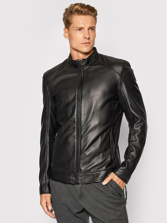 Tigha Tigha Шкіряна куртка Dominik 106241 Чорний Regular Fit