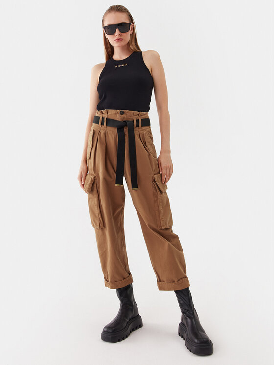 PINKO Pinko Παντελόνι υφασμάτινο Ronfare 101840 A0D5 Καφέ Relaxed Fit