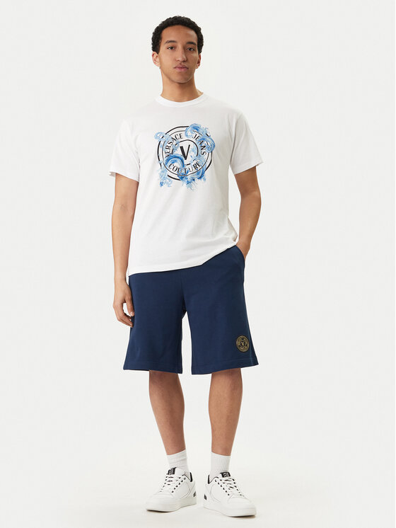 Versace Jeans Couture Versace Jeans Couture T-krekls 80GAHE01 CJ00E Balts Regular Fit