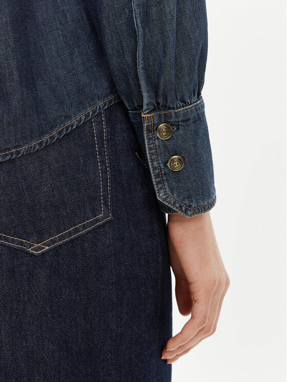 Marella Marella Koszula jeansowa Nizere 2513111124 Granatowy Regular Fit