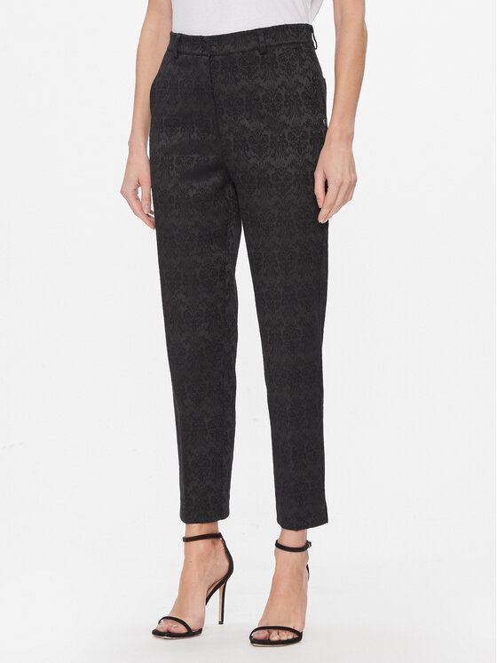 Please Please Hlače P0YCCGO000 Crna Slim Fit