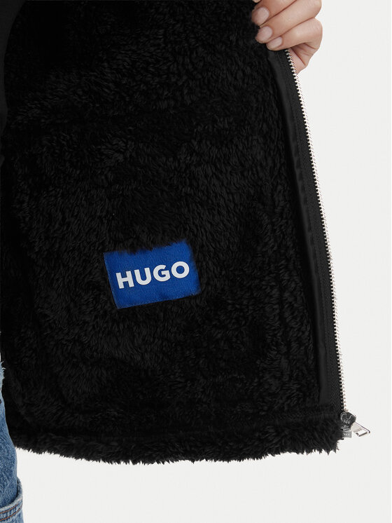 HUGO HUGO Кожено палто Fayla-1_B 50563093 Черен Relaxed Fit